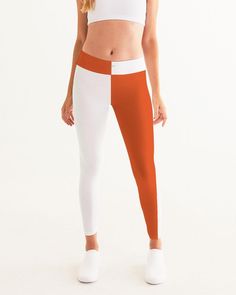 Blocks Saucy Red Women's Yoga Pants Stretch Red Color Block Bottoms, White Casual Yoga Pants With 4-way Stretch, White Sporty Leggings With 4-way Stretch, White 4-way Stretch Yoga Pants, White 4-way Stretch Sporty Leggings, White Sporty 4-way Stretch Leggings, Sporty Color Block High Stretch Bottoms, White Sporty Yoga Pants With 4-way Stretch, Sports Stretch Color Block Bottoms