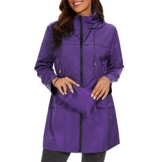 PRICES MAY VARY. LIGHTWEIGHT & QUICK DRY - This raincoat is designed to be lightweight and stylish for easy portability, the design will keep you looking your best even in inclement weather. MULTI COLORS & SIZES - This raincoat comes in multiple colors and multiple sizes, so you can find the great one for you. It comes in a variety of colors so you can choose the great one for your personality. DURABLE & LARGE POCKETS - Zando women raincoat is designed specifically for keeping you dry during a r