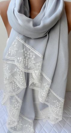 Light Gray Pashmina Shawls Bridesmaid shawls wraps Gray French Lace Lighweight Cotton Soft Summer Pashmina Lace Scarf Wedding Feminine Bridesmaid Shawl, Hijab Collection, Wedding Shawl, Muslimah Fashion Outfits, Lace Scarf, Soft Clothes, Pashmina Shawl, Soft Summer, Muslimah Fashion