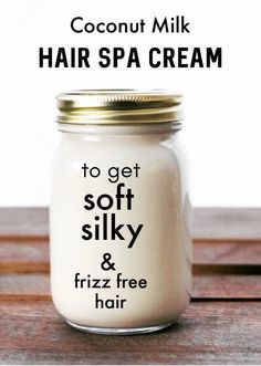 Coconut milk hair spa cream #hair #haircare #hairspa #beauty #beautytips #tips #haircaretips #hairmask Coconut Milk Hair, Hair Spa Cream, Chemically Straightened Hair, Coconut Milk For Hair, Milk Hair, Diy Deodorant, Coconut Hair, How To Grow Eyebrows