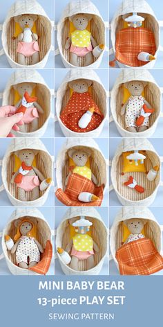 the instructions for how to make mini baby bear dolls