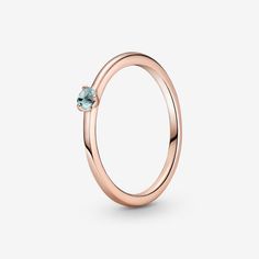 Pandora Light Blue Solitaire Ring - Size 9 | Gold | 189259C02-60 Pandora Stackable Rings, Pandora Ring, Pandora Rose, Single Stone Ring, Gold Armband, Pandora Rings, Silver Lights, Pandora Silver, Cool Tones