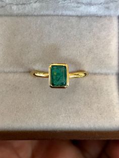 Natural Emerald in 14k yellow gold  Emerald Size - 6.5mm x5mm Emerald Weight- .70 carats Smaragd Ring, Natural Emerald Rings, Natural Emerald, Emerald Ring, Beauty Book, Emerald, Engagement Ring, Jewelry Rings, Accessory Gift