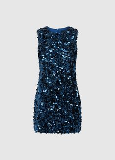 Exclusive Leo Lin Talia Sequin Mini dress - Midnight Blue Tara Milk Tea, Leo Lin, Design Your Own Shoes, London Accessories, Rebecca Vallance, Womens Mary Janes, Denim And Lace, Sequin Mini, Sequin Mini Dress