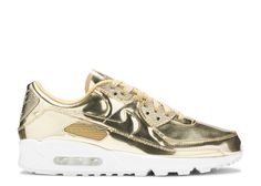 Wmns Air Max 90 'Metallic Pack Gold' - Nike - CQ6639 700 - metallic gold/metallic gold/club gold | Flight Club Adidas Yeezy Black, Paterson Nj, Air Max Day, Flight Club, Nike Gold, Black Gums, Latest Shoes, Jordan 1 Retro High, Nike Air Max 90