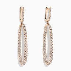 Pave Rose 14K Rose Gold Diamond Inside Out Earrings Luxury Rose Gold Earrings With Pave Setting, Effy Jewelry, Rose Gold Diamonds, Gold Rose, Round Diamonds, Gold Diamond, Inside Out, Rose Gold, Gold