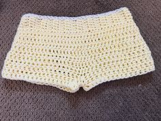 Super cute handmade crochet yellow shorts! Fits best as xs, and should be used as a beach coverup as you can see through the stitches. Crochet Beach Shorts For Beach Season, Crochet Shorts For Beach Season, Beach Season Crochet Shorts, Summer Beach Shorts With Crochet Details, Spring Beach Crochet Shorts, Crochet Summer Shorts For Beach Season, Summer Crochet Shorts For Beach, Summer Crochet Shorts For Beach Season, Crochet Lace Beach Shorts