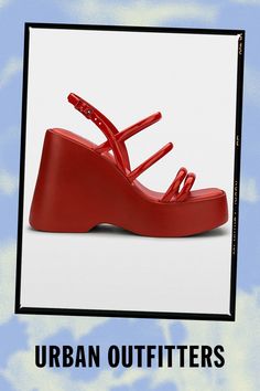 Modern Summer Heels With Red Sole, Modern Red Platform Heels, Summer Heels With Red Sole In Synthetic Material, Summer Synthetic Heels With Red Sole, Spring Synthetic Heels With Red Sole, Modern Heels With Red Sole For Spring, Modern Spring Heels With Red Sole, Red Sandals With Reinforced Heel For Spring, Spring Red Sandals With Reinforced Heel