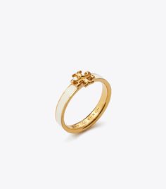 Kira Enamel Ring: Women's Designer Rings | Tory Burch Stacked Rings, Tory Burch Kira, Designer Rings, Everyday Rings, Enamel Bracelet, Enamel Ring, Pave Ring, Cute Rings, Delicate Rings