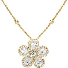 Indulge in the timeless elegance of the Classic Small Flower Necklace by Piranesi. This delicate necklace boasts a dazzling display of pear and round cut diamonds totaling approximately 2.50 carats, artfully set in 18K yellow gold. The intricate flower design exudes sophistication and feminine charm, making it the perfect accessory for any occasion. The accompanying diamond chain ensures a comfortable and secure fit while adding to the necklace's luxurious appeal. Elevate your jewelry collection