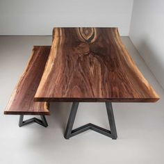 bookmatch live edge walnut table and bench Live Edge Tables, Conference Room Tables, Hardwood Table, Big Table, Live Edge Dining Table, Table Extension, Counter Height Table, Walnut Table, Live Edge Table