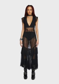 Sheer Dress Outfit, Glastonbury Outfits, Sheer Dresses Outfit, Dressing Chic, Current Mood Clothing, Polyvore Clothes, Vampire Dress, Goth Things, Grad Shoot