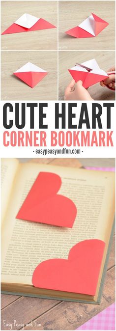 how to make paper hearts out of book pages