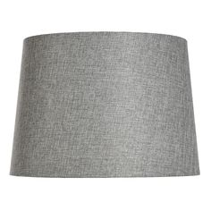 a grey lamp shade on a white background