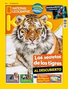 a tiger is on the cover of national geographic kids's book, tiger secrets revealed