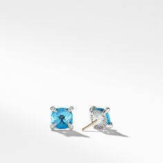 David Yurman Earrings, Blue Topaz Earrings, Chatelaine, Topaz Earrings, David Yurman, Designer Earrings, Blue Topaz, Primary Colors, Topaz