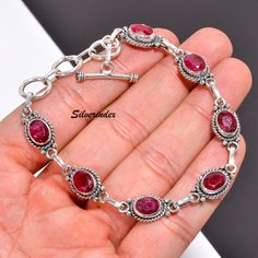 6X8 mm Oval Ruby bracelet - Red Ruby Jewelry-  Birthstone Bracelet in Sterling Silver -Delicate Jewelry - Handmade Bracelet, Gift For Women  Product Detail: Metal : 925 Sterling Silver Gemstone : Ruby Bracelet length:- 7.5 inch  Stone Shape : Oval *Wholesale Orders Accept on Wholesale Price ! ------------------------------------------------------------------------------------------------- Perfect For: ---------------- ♥ Birthday Gift      ♥ ♥ Holiday Gift ♥ ♥ Christmas Gift ♥ ♥ New Year Gift ♥♥ Handmade Red Ruby Bracelets, Adjustable Red Oval Bracelet, Adjustable Red Oval Bracelets, Red Oval Gemstone Bracelet, Red Ruby Bracelets For Jewelry Making, Adjustable Oval Ruby Jewelry, Ruby Bracelet, Handmade Jewelry Bracelets, Birthstone Bracelet