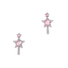 Star Wand / Zircon Charm / Silver / Pink Nail Art Decor Jewelry Dreamy Nails Application, Magic Jewelry, Pink Zircon, Star Wand, Curvy Kate, Nail Jewelry, Princess Girl, Nail Charms, Pink Stars