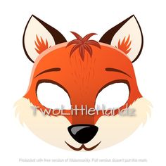 a red fox mask with brown ears and eyes