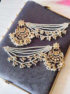 Chandbali Earrings With Sahara/ Wedding Jewelry/ Bollywood Style/bridesmad/ Kundan/ Pearl/ Polki Jewelry/ - Etsy Sahara Wedding, Earrings With Sahara, Sahara Earrings, Kundan Chandbali, Pakistani Earrings, Chandbali Earrings, Bollywood Style, Polki Jewellery, Bridal Bangles