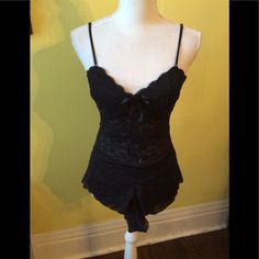 Nwot Pretty Black Lace Cami Set Size L, Extremely Small L....Fits Mannequin Perfectly And It’s A S For Sure. Built In Bra In Cami See Last Pic Acid Bath, Black Lace Cami, Cami Set, Lace Cami, Source Unknown, Women's Intimates, Black Lace, Bath, Bra