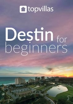 the cover of destin for beginners, featuring an aerial view of a golf course