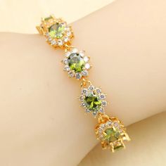 Luxury Green Peridot Gold Plated Jewelry Sets for Women Earrings Necklace Pendant Ring Bracelet Wedding Gift Quality: AAA Length of Bracelet: 18cm + 2cm Length of Necklace: 45cm + 5cm USA Ring Size: 6# 7# 8# 9# 10# Fit For: Girlfriend Mother Daughter Wife Jewelry Sets Type: Bridal Jewelry Sets Brand Name: WPAITKYS Model Number: 3256804983838375 Style: Classic Metals Type: silver Certificate: no Origin: Mainland China Main Stone: Peridot Gender: Women Item Type: jewelry sets Occasion: ENGAGEMENT Side Stone: CRYSTAL Fine or Fashion: Fine Shape\pattern: Flower Metal Stamp: 18k Green Bracelet Jewelry For Wedding, Green Wedding Bracelet Jewelry, Adjustable Green Jewelry For Wedding, Adjustable Green Cubic Zirconia Jewelry, Green Adjustable Jewelry Sets For Wedding, Lime Green Gemstone Jewelry For Wedding, Green Crystal Bracelet For Wedding, Green Jeweled Wedding Bracelets, Green Gemstone Bracelet For Weddings