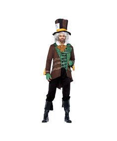 a man dressed up as a lepreite for st patrick's day wearing a top hat and green pants