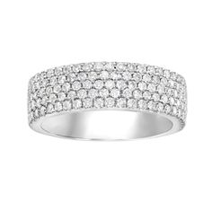 14K White Gold 0.92ct Diamond Ring Dazzling Wide Band Diamond Ring With Brilliant Cut, Brilliant Cut Cubic Zirconia Wide Band Diamond Ring, Brilliant Cut Wide Band Diamond Ring In White Gold, White Gold Wide Band Diamond Ring With Brilliant Cut, Cubic Zirconia Wide Band Diamond Ring With Brilliant Cut, Brilliant Cut Wide Band Diamond Ring, Timeless Wide Band Diamond Ring With Brilliant Cut, Fine Jewelry Wide Band Diamond Ring With Vvs Clarity, Vvs Clarity Wide Band Diamond Ring