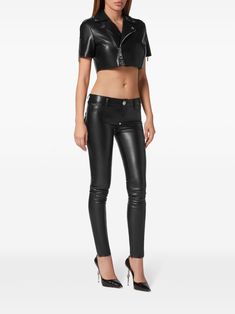 Find PHILIPP PLEIN Skinny-cut Faux-leather Trousers on Editorialist. black faux leather smooth grain silver-tone logo plaque crystal-embellished buttons low-rise concealed fly and button fastening belt loops skinny cut classic five pockets Embellished Buttons, Leather Trousers, Philipp Plein, Black Faux Leather, Low Rise, Grain, Top Brands, Silver Tone, Faux Leather