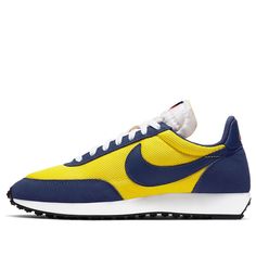 Nike Air Tailwind 79 'Varsity Maize Navy' Varsity Maize/Midnight Navy/White 487754-702 Nike Air Tailwind 79, Tennis Court Photoshoot, Nike Air Tailwind, Yellow Nikes, Purple Nikes, Navy Man, Navy Shoes, Mens Nike Air, Maize