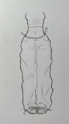 a drawing of a woman's pants and shoes