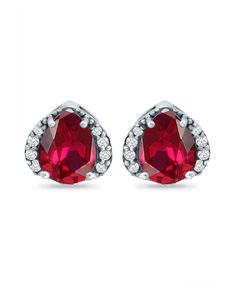 A wardrobe essential Giani Bernini pear shape created ruby with round cubic zirconia accents earring is an instant update for a simple and classic style. Flower Style, Petal Flower, Fine Jewellery Earrings, Online Earrings, Style Earrings, Flower Fashion, Sterling Silver Earrings Studs, Pendant Earrings, Gold Plated Sterling Silver