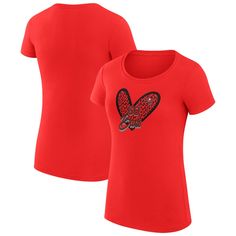 Represent your beloved Tampa Bay Buccaneers with this Leopard Heart fitted T-shirt. Designed by G-III 4Her by Carl Banks, this stylish tee features screen print graphics that proudly display your unwavering fandom. Made from a comfortable blend of combed ring-spun cotton and polyester, it's perfect for game days or any time you want to show off your Tampa Bay Buccaneers pride. Red Leopard, Tampa Bay Buccaneers, Black Dots, Black Love, Adjustable Hat, Tampa Bay, White Nikes, Screen Print, Banks