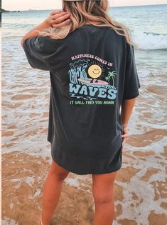 "Looking for a unique and inspiring gift? Look no further than our 'Happiness Comes In Waves' shirt! It's sure to brighten anyone's day." High quality and super soft, comfortable shirt. Made with top of the line vinyl and pressed with a professional grade heat press. 🕕Production Time 1-3 business day🕕 ✔Make sure you check our size-chart before you place your order. ➡️𝗛𝗢𝗪 𝗧𝗢 𝗢𝗥𝗗𝗘𝗥 ⬅️ 𝟏. Please, Check and Review all Photos. 𝟐. Select Your T-Shirt Size and T-Shirt Color from drop down Vsco Style Short Sleeve T-shirt With Text Print, Vsco Style T-shirt With Text Print, Vsco Crew Neck Top With Text Print, Vsco Style Crew Neck Top With Text Print, Vsco Style Text Print Crew Neck Top, Vsco Crew Neck T-shirt With Screen Print, Vsco Style Text Print Short Sleeve Top, Funny Print Crew Neck Vsco T-shirt, Funny Print Vsco Crew Neck T-shirt