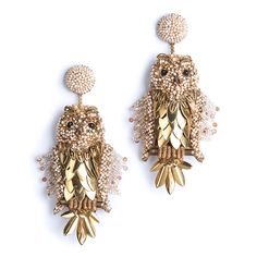 Deepa Gurnani handmade the Tawny earrings in Gold color. Flamingo Earrings, Light Weight Jewelry, Mild Steel, Pink Flamingo, Metallic Thread, Pink Flamingos, Post Earrings, Semiprecious Stones, Handmade Natural