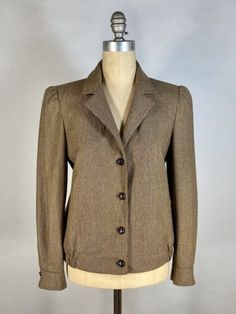 Vintage 1980's GOBLINCORE English countryside style brown tweed jacket sz. M/L  | eBay Fitted Brown Tweed Sport Coat, Brown Wool Tweed Jacket With Long Sleeves, Fitted Brown Sport Coat For Spring, Spring Fitted Brown Sport Coat, Casual Brown Single-breasted Tweed Jacket, Brown Long Sleeve Tweed Jacket For Work, Brown Tweed Jacket For Office, Casual Brown Tweed Jacket With Lapel Collar, Brown Tweed Sport Coat For Office