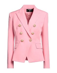 Woven No appliqués Solid color Lapel collar Double-breasted Long sleeves Fully lined Button fastenings Multipockets Small sized Double-breasted jacket Luxury Pink Blazer With Double Button Closure, Luxury Pink Blazer With Button Closure, Pink Double-breasted Long Sleeve Blazer, Luxury Pink Outerwear With Buttons, Formal Pink Double-breasted Blazer, Pink Outerwear With Lapel Collar And Double-breasted Fastening, Luxury Pink Double-breasted Blazer, Pink Double-breasted Business Blazer, Pink Double-breasted Blazer For Business