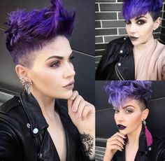 Pixie Hair Color, Edgy Short Hair, Punk Hair, Funky Hairstyles, Edgy Hair, Short Hair Color, Haircut And Color, Hair Color And Cut