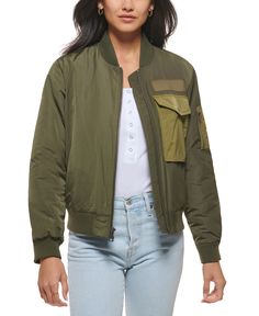 in stock Levis Women, Olive Tree, Jackets Online, Knit Cuff, Online Purchase, Vest Jacket, Military Jacket, Rib Knit, Flight