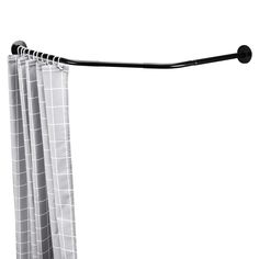 a black and white photo of a shower curtain