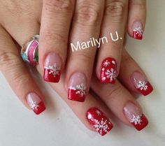 Santa Nails, Sassy Nails, Holiday Nail Designs, Finger Nail Art, French Manicure Nails, Pinterest Nails, Beauty Nails Design