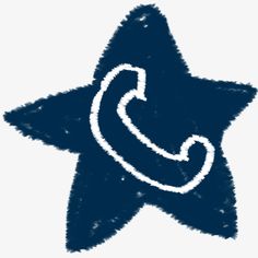 a blue star with a phone on it