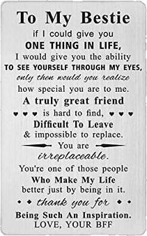 a metal plaque that says to my bestie if i could give you one thing in life