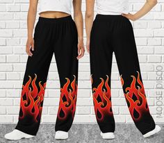 Boho Red Flames Red Fire Wide-leg Pants Hippie Pants Fire - Etsy Flame Pants, Red Flames, Fire Flame, Flame Design, Hippie Pants, Womens Trousers, Red Boho, Boho Festival, Red Fire