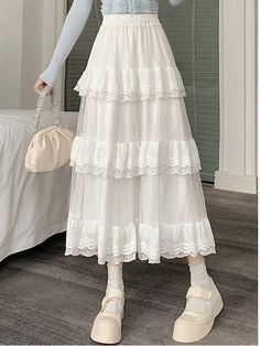 46586629128434|46586629161202|46586629226738|46586629488882 White Full-length Skirt For Spring, White Full Length Skirt For Spring, Casual Full Length White Skirt, Casual White Full-length Skirt, Casual White Full Length Skirt, White Non-stretch Tiered Skirt, Full Length Ruffled Skirt Bottoms For Spring, Spring Full-length Bottoms With Ruffled Skirt, Full-length Ruffled Skirt For Spring