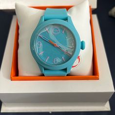 Nib Dark Baby Blue Movado Watch. Rubber Straps. Still Has Plastic On The Glass. Needs A New Battery Blue Casual Analog Watch Accessories, Casual Blue Analog Watch Accessories, Casual Blue Watch Accessories With Round Dial, Turquoise Quartz Watch For Gifts, Blue Casual Watch With Round Dial, Casual Blue Watch With Round Dial, Casual Blue Watches With Round Dial, Blue Analog Watch As A Gift, Blue Analog Watch As Gift