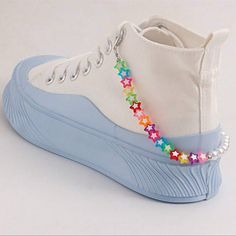 Details: ****Same Day Shipping If Ordered Before 4pm Est*** Cute & Trendy Pearl Anklets Accessories For Shoes. Color: Multicolor Material: Pvc *Shoes Not Included* Smoke & Pet Free Environment* Weirdcore Shoes, Kandi Shoes, Kidcore Shoes, Yarn Shoes, Shoes Beads, Kidcore Accessories, Decora Accessories, Shoe Chains, Rainbow Accessories