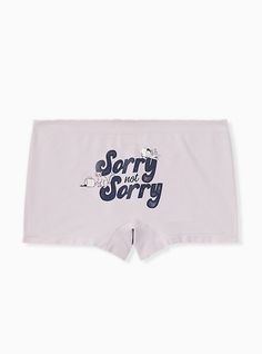 Our classic boyshort panty in a soft seamless fit that provides the coverage you want without binding or riding up. Full coverage. 'Sorry Not Sorry' Cat graphic. Nylon/polyester/spandex. Wash cold; dry low. Imported plus size underwear. The best plus size women's seamless smooth mid-rise boyshort panty panties in sorry not sorry made of seamless. Torrid is your destination for cozy fall and winter clothes to keep you warm and comfortable. Stretch White Boxer Briefs With Letter Print, Stretch Short Boxer Briefs With Letter Print, Stretch Boxer Briefs With Letter Print, Sorry Not Sorry, Pajamas Comfy, Not Sorry, Cat Graphic, Dress Slacks, Matches Fashion