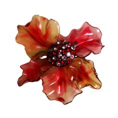 Vendome Lucite and Paste Flower Celluloid Jewelry, Cellulose Acetate, Button Jewelry, Vintage Lucite, Flower Pins, Vintage Costume Jewelry, Flower Brooch, Vintage Costumes